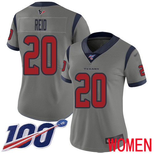Houston Texans Limited Gray Women Justin Reid Jersey NFL Football #20 100th Season Inverted Legend
